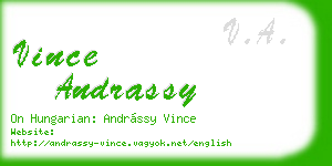 vince andrassy business card